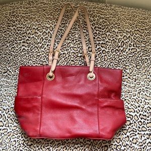 red leatherMichale Kors tote